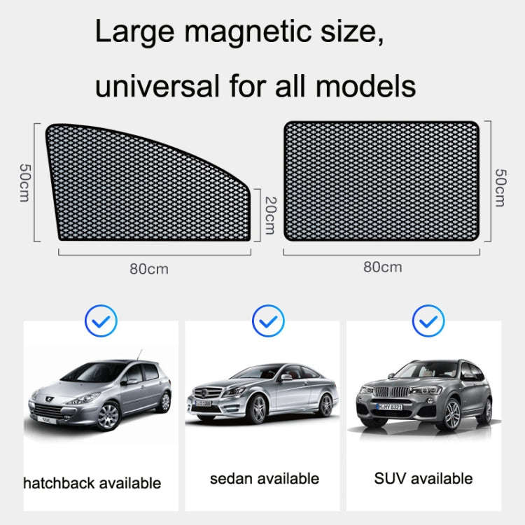 Car Sunshade Magnetic Iron Reflective Mesh Gauze Sunscreen Heat Insulation Sunshade Baffle(Front ...