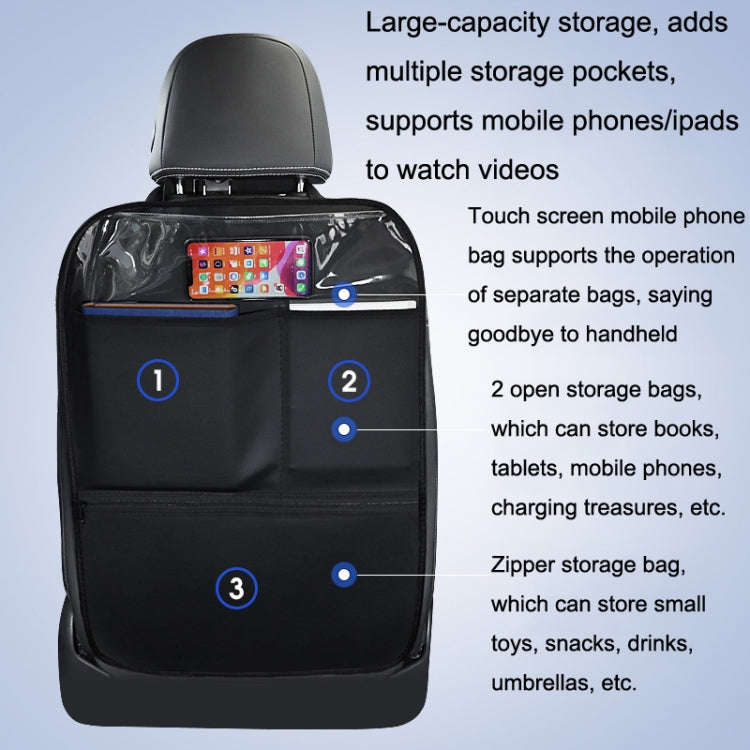 Car Seat Back Children Anti-kick Pad Back Rear Anti-dirty Universal Leather Protection Pad Storag...