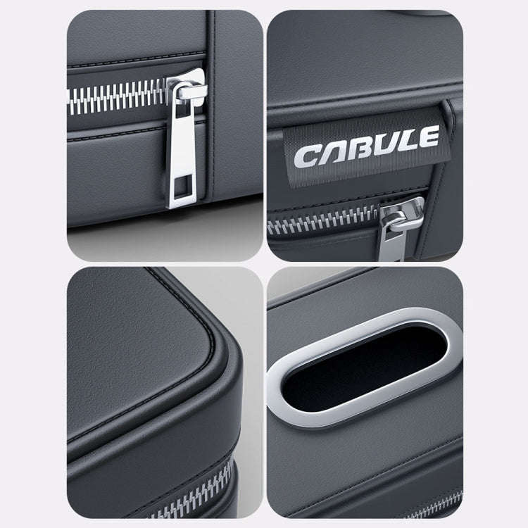 Car Sunshade Board Seat Back Tissue Box Multi-functional Elastic Belt Leather Paper Box(Black)
