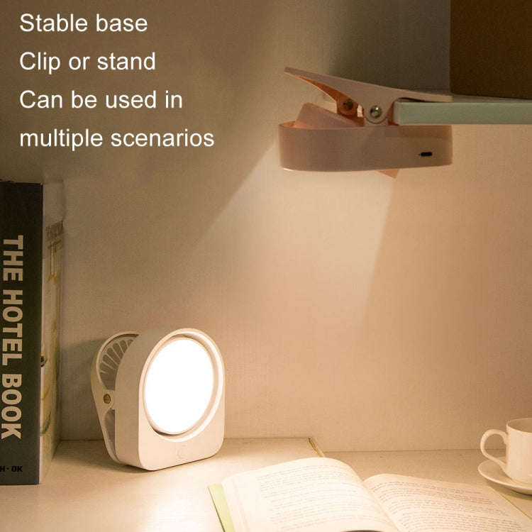 Eye-care Study Desk Lamp Dormitory Bedside Reading Rechargeable Clip-On Night Lamp(White)