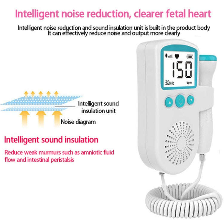 B3 Home Doppler Ultrasound Handheld Fetal Heart Pregnant Women Fetal Heart Monitor (Pink)