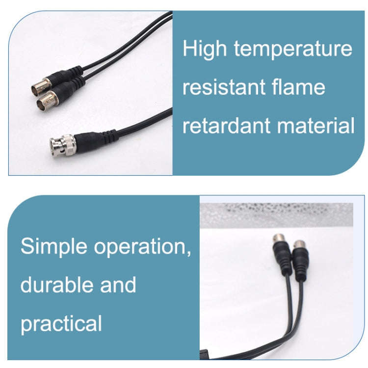 SZ015 BNC Male To 2xFemal Communication Cables VCR Coaxial Video Cable, Cable Length:0.42m(Black)