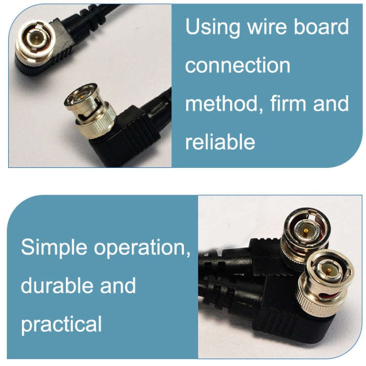 BNC Male to Male Elbow Audio and Video Cable Coaxial Cable, Length: 1.5m