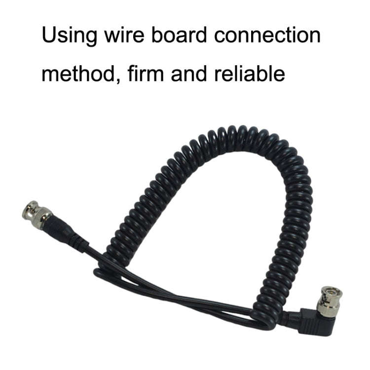BNC Male Straight Head To Elbow Head Coaxial Spring Cable Video Cable Audio Signal Source Wire(2m)