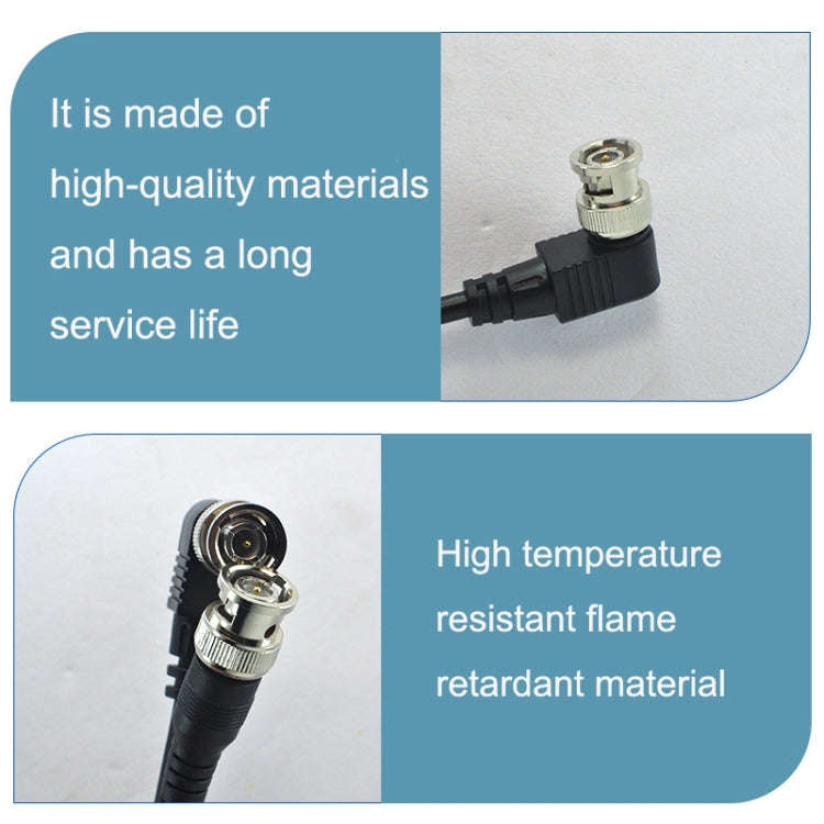 BNC Male Straight Head To Elbow Head Coaxial Spring Cable Video Cable Audio Signal Source Wire(2m)