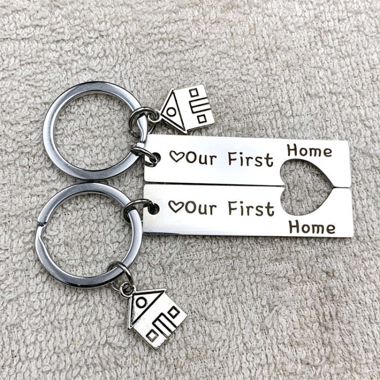Stainless Steel Titanium Steel Keychain House Pendant(OPP Bag)