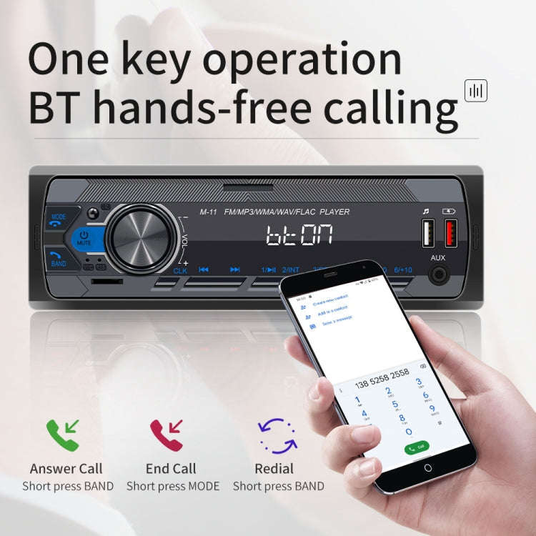 A3032 Car Bluetooth MP3 Player ISO Interface EQ Sound Effect Fast Charge Colorful Button Radio(Bl...