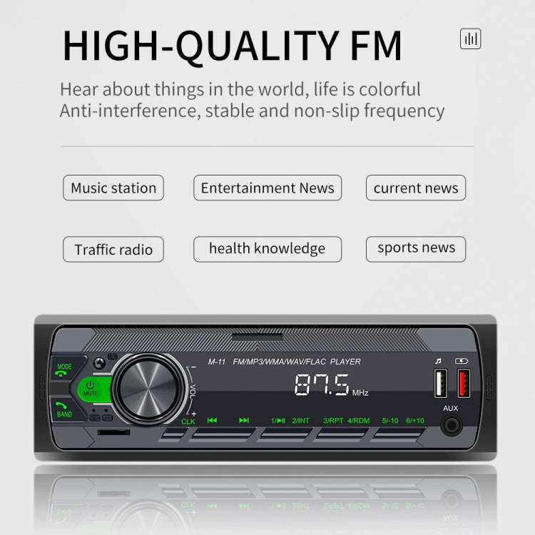 A3032 Car Bluetooth MP3 Player ISO Interface EQ Sound Effect Fast Charge Colorful Button Radio(Bl...