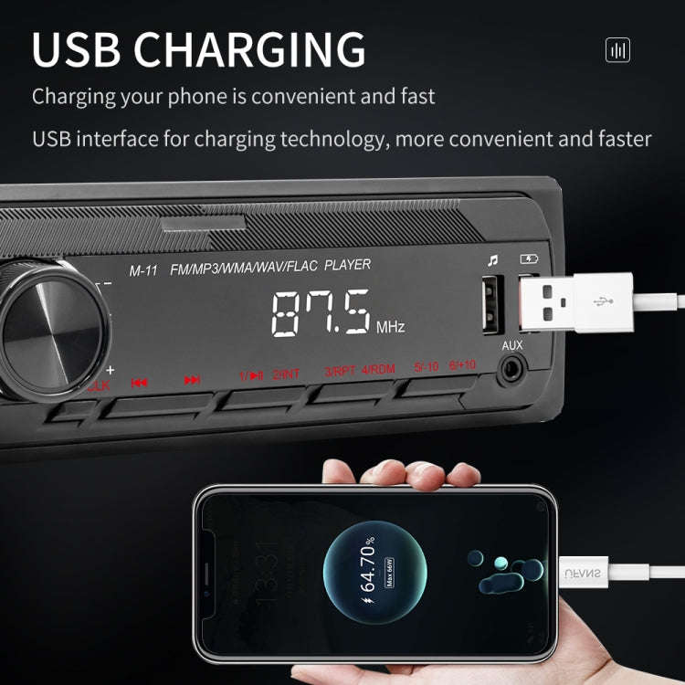 A3032 Car Bluetooth MP3 Player ISO Interface EQ Sound Effect Fast Charge Colorful Button Radio(Bl...
