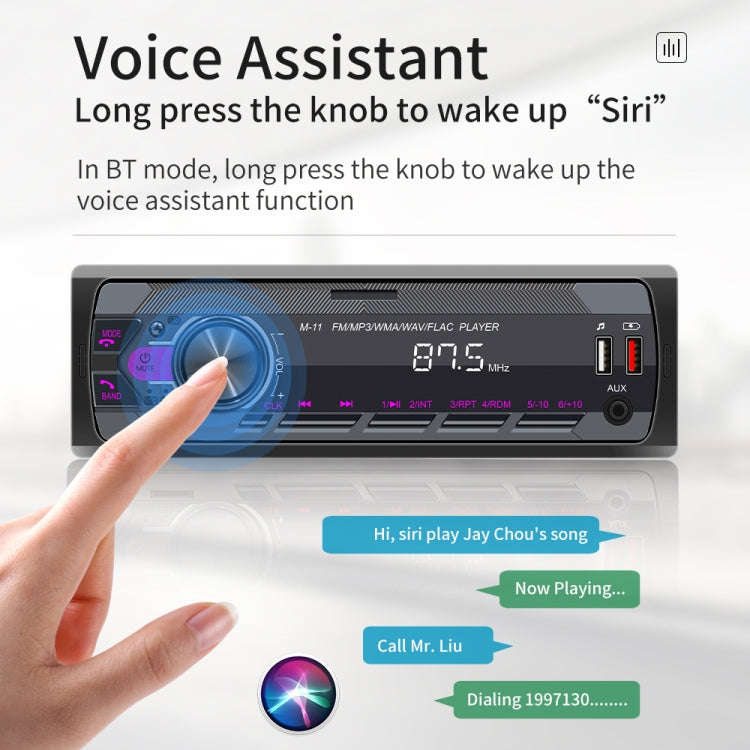 A3032 Car Bluetooth MP3 Player ISO Interface EQ Sound Effect Fast Charge Colorful Button Radio(Bl...
