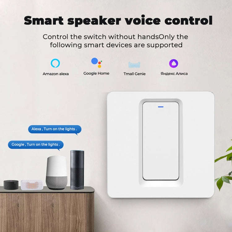 Tuya ZigBee Smart Single-fire Zero-fire Sharing Switch Phone Control Voice Panel EU Plug, Spec: 1...