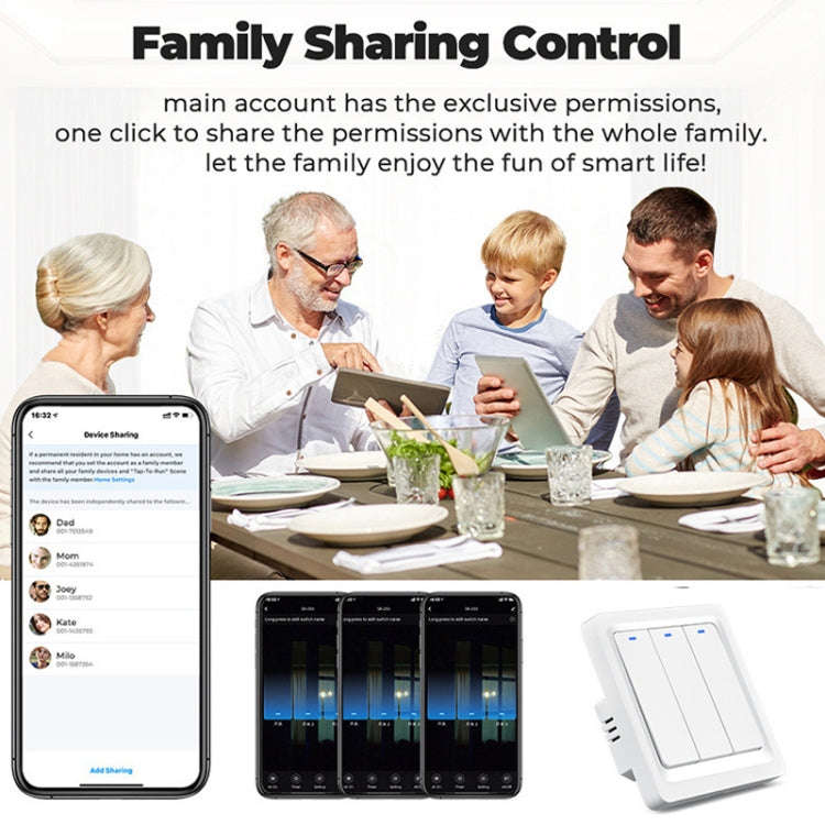 Tuya ZigBee Smart Single-fire Zero-fire Sharing Switch Phone Control Voice Panel EU Plug, Spec: 2...
