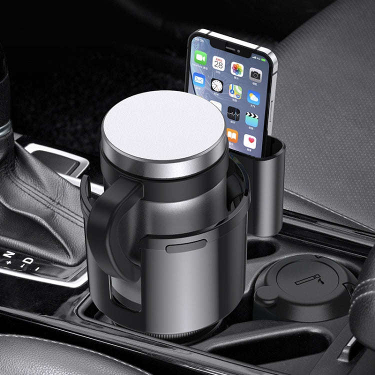 2 in 1 Car Center Console Water Cup Holder Multi-purpose Storage Box(Black)