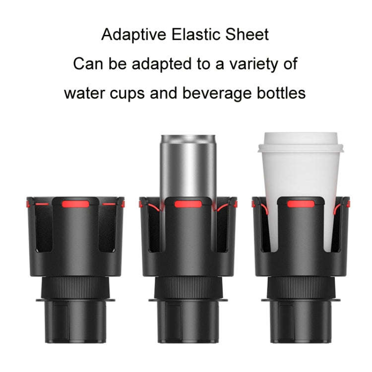 2 in 1 Car Center Console Water Cup Holder Multi-purpose Storage Box(Black)