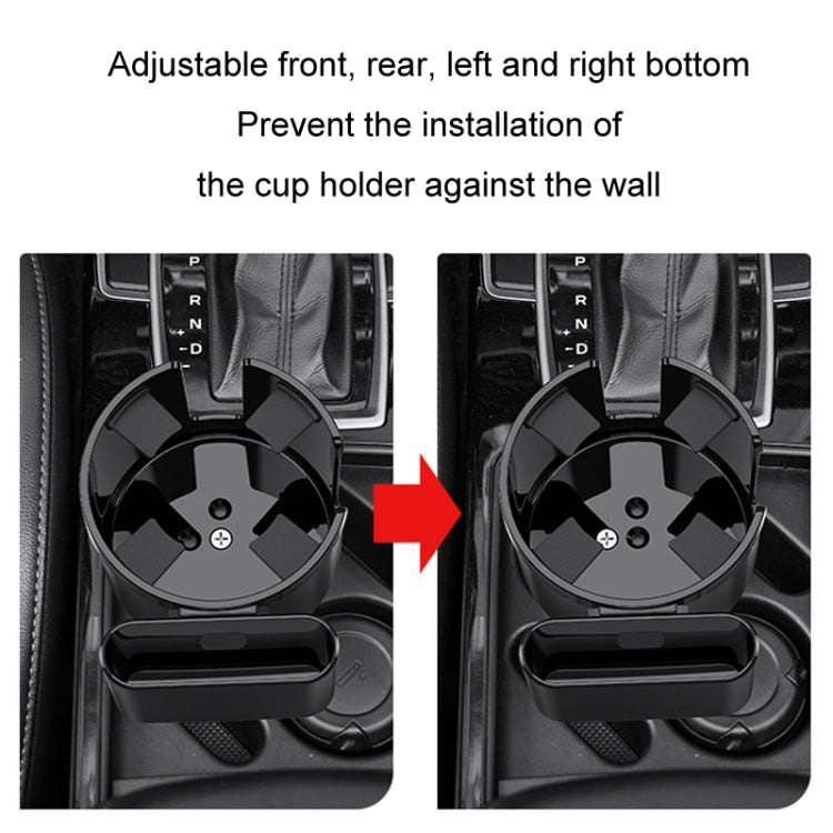 2 in 1 Car Center Console Water Cup Holder Multi-purpose Storage Box(Black)