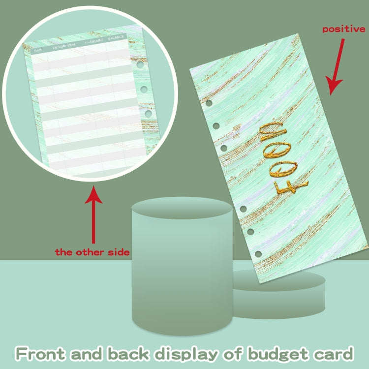 A6 Crocodile Pattern PU Leather Loose-Leaf Binder Budget Notebook Cash Envelope Organizer(Glaze B...