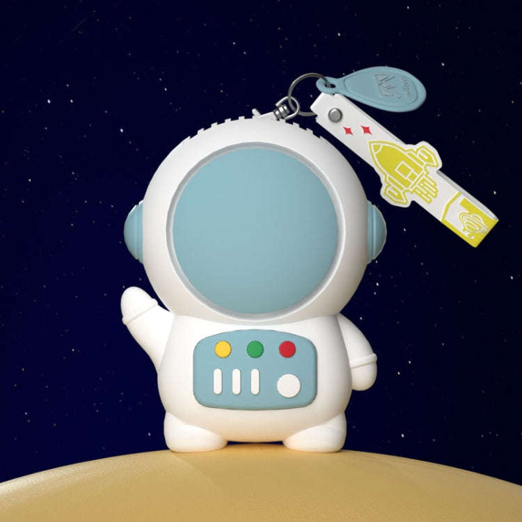 6052 Cartoon Space Man Fan With Lanyard Portable Mini USB Charging Handheld Fan(Light Blue)