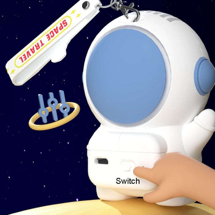 6052 Cartoon Space Man Fan With Lanyard Portable Mini USB Charging Handheld Fan(Light Blue)