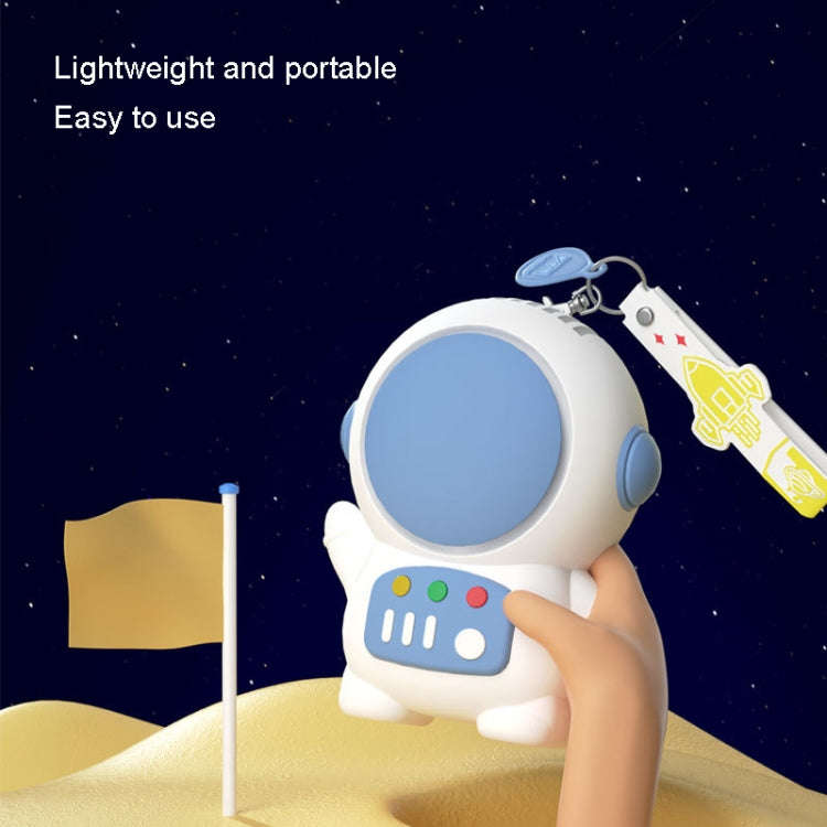 6052 Cartoon Space Man Fan With Lanyard Portable Mini USB Charging Handheld Fan(Light Blue)