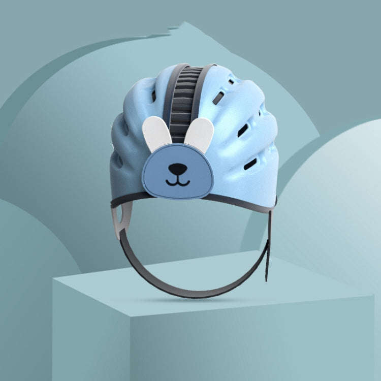 Soft Baby Helmet Safety Hat Toddler Anti-collision Protective Hat for Baby Walking(Blue Rabbit)