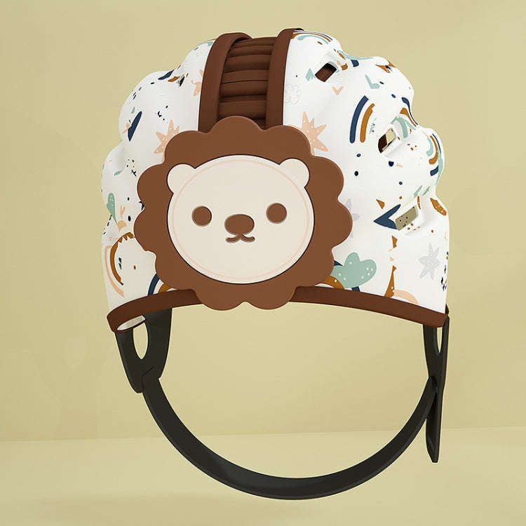 Soft Baby Helmet Safety Hat Toddler Anti-collision Protective Hat for Baby Walking(Lion Brown)
