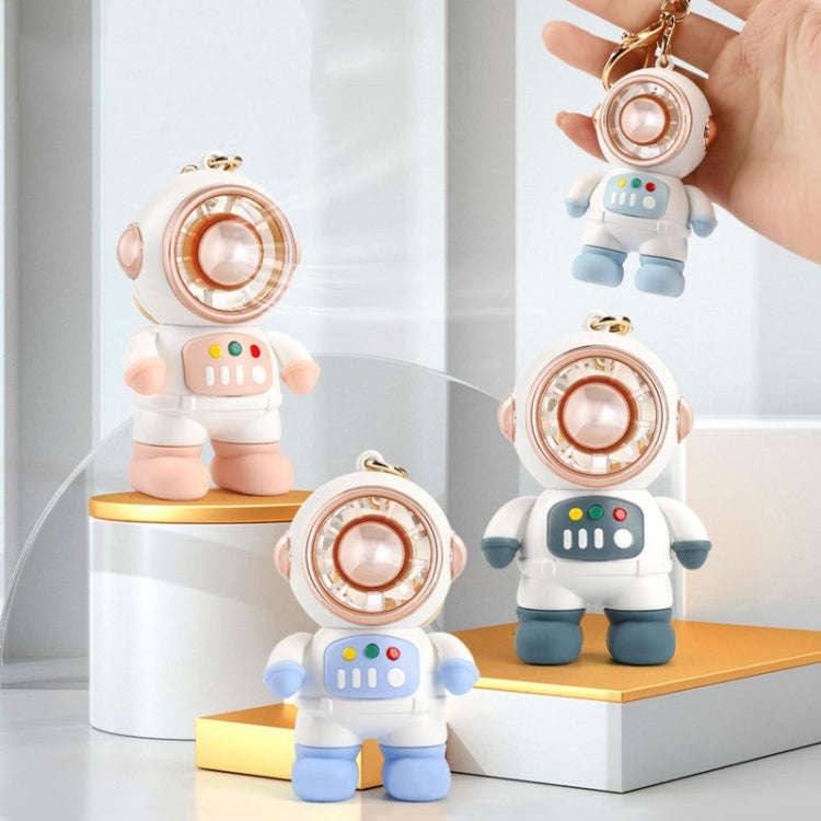 6092 Cartoon Astronaut Fan With Lanyard Portable Mini USB Charging Fan(Light Blue)