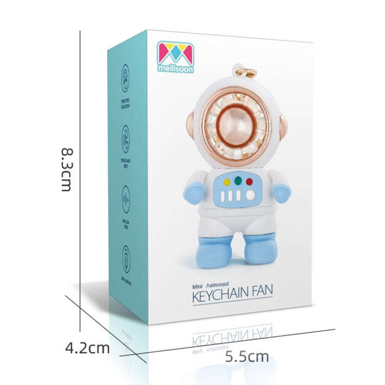6092 Cartoon Astronaut Fan With Lanyard Portable Mini USB Charging Fan(Light Blue)