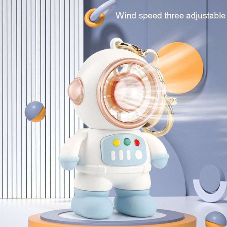 6092 Cartoon Astronaut Fan With Lanyard Portable Mini USB Charging Fan(Light Blue)
