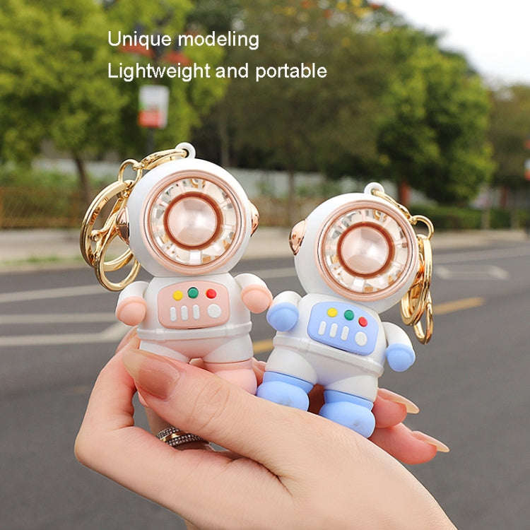 6092 Cartoon Astronaut Fan With Lanyard Portable Mini USB Charging Fan(Light Blue)
