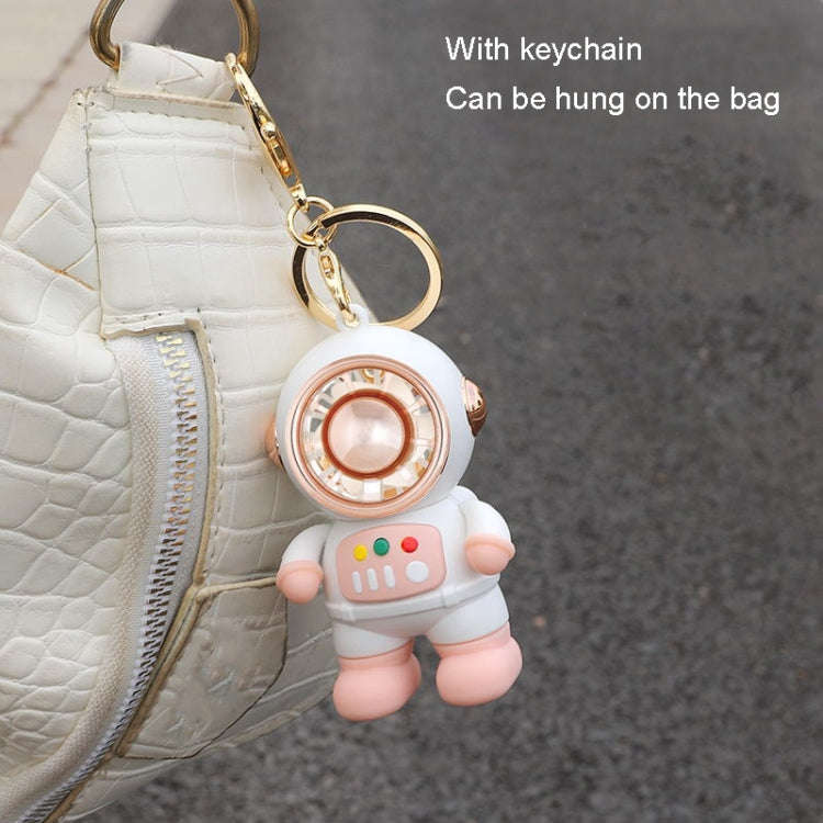 6092 Cartoon Astronaut Fan With Lanyard Portable Mini USB Charging Fan(Pink)