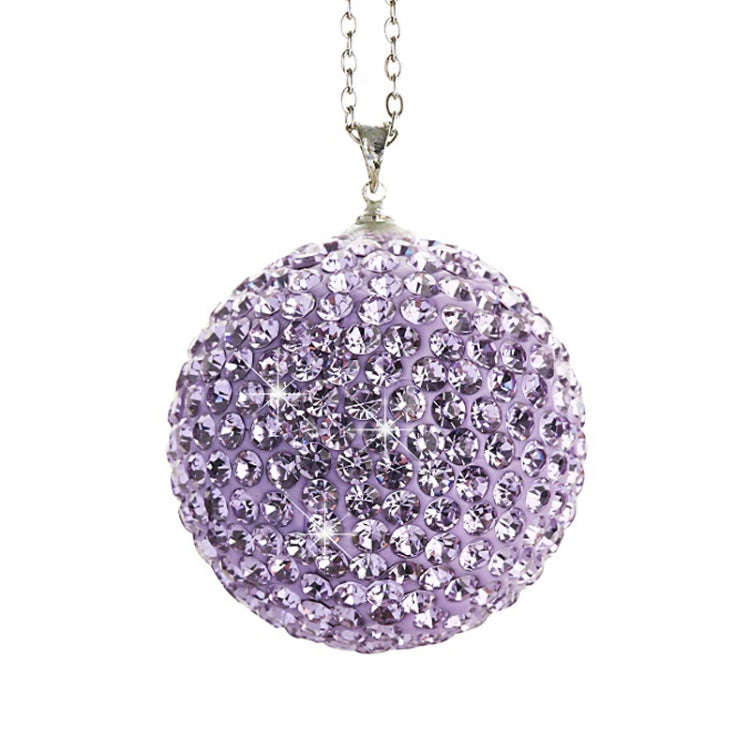 Car Diamond Crystal Ball Rearview Mirror Decoration Pendant(Violet)