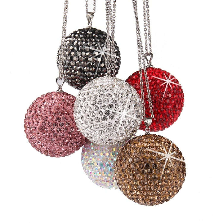 Car Diamond Crystal Ball Rearview Mirror Decoration Pendant(Shiny Black)