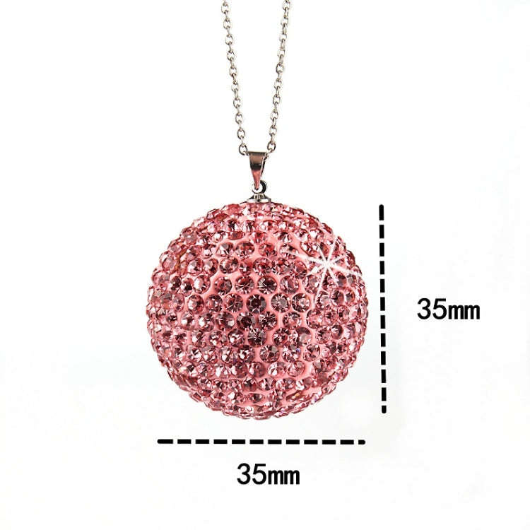 Car Diamond Crystal Ball Rearview Mirror Decoration Pendant(Lake Blue)