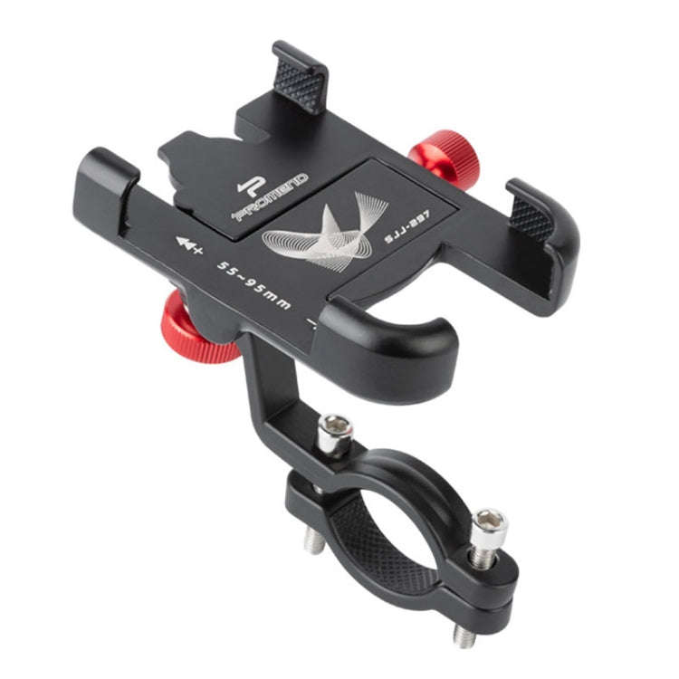 PROMEND SJJ-297 Aluminum Alloy Rotation Adjustable Bicycle Mobile Phone Bracket(Black)