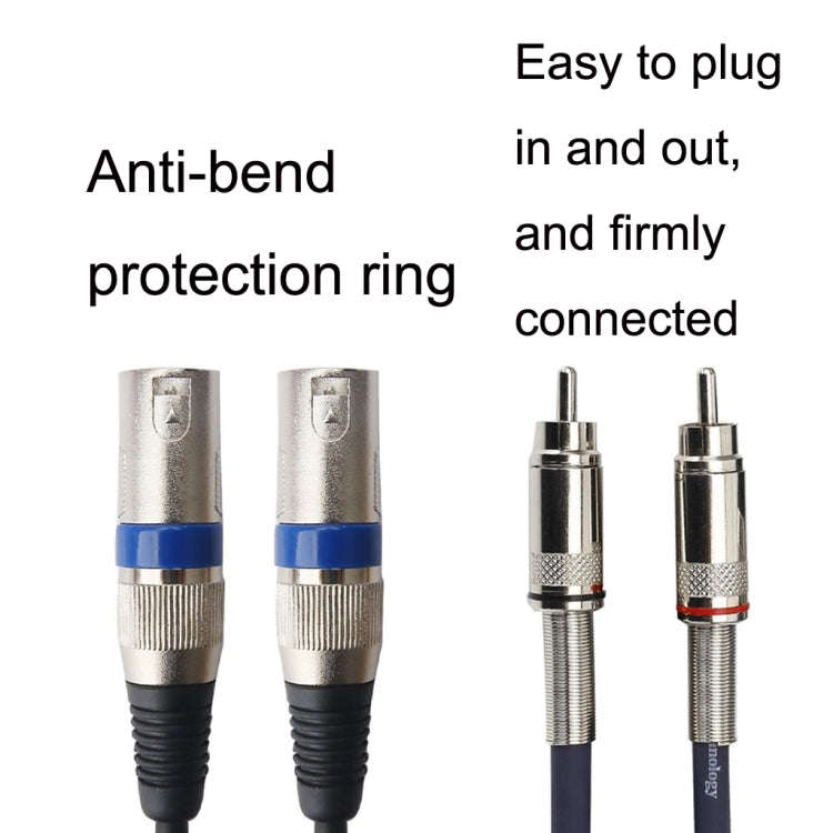 2RCA Male 2XLR Caron Male Speaker Audio Balance Cable, Length: 2m