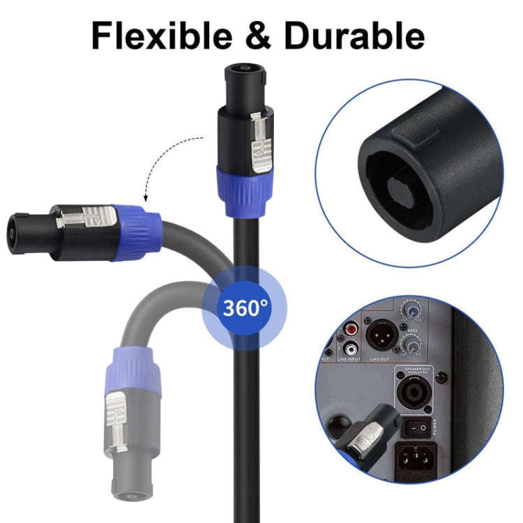Male To Male Four Core Ohm Cable Audio Cable Ring Stage Speaker Cable 3m(Blue Black)