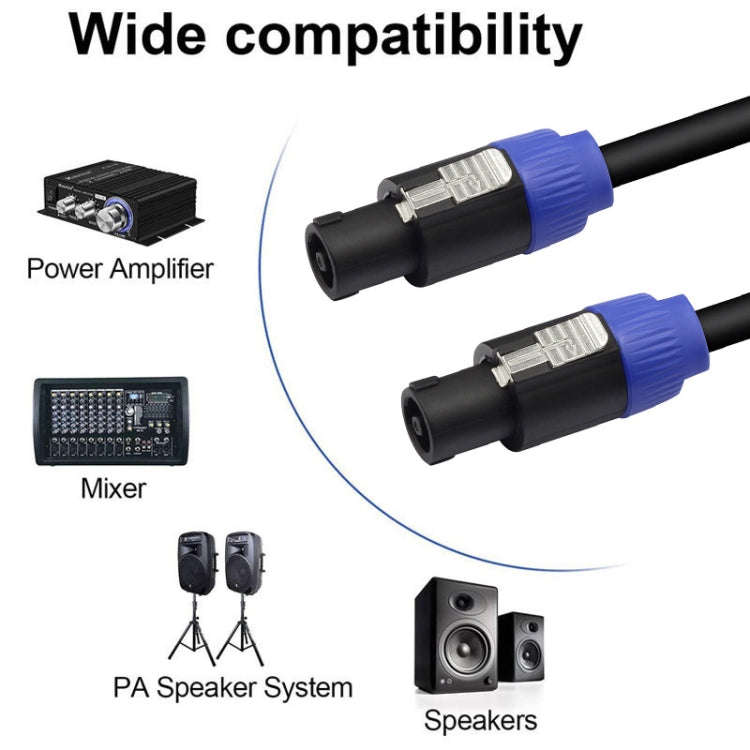 Male To Male Four Core Ohm Cable Audio Cable Ring Stage Speaker Cable 3m(Blue Black)