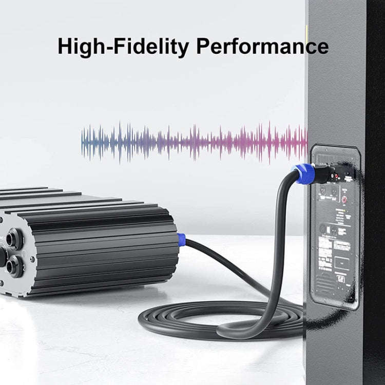 Male To Male Four Core Ohm Cable Audio Cable Ring Stage Speaker Cable 3m(Blue Black)