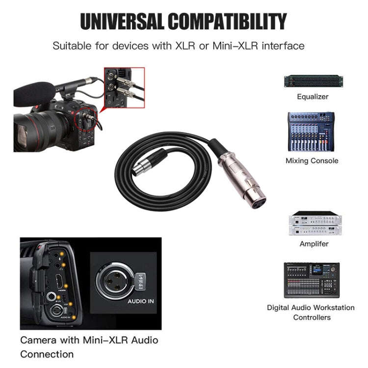 Xlrmini Caron Female To Mini Female Balancing Cable For 48V Sound Card Microphone Audio Cable, Le...