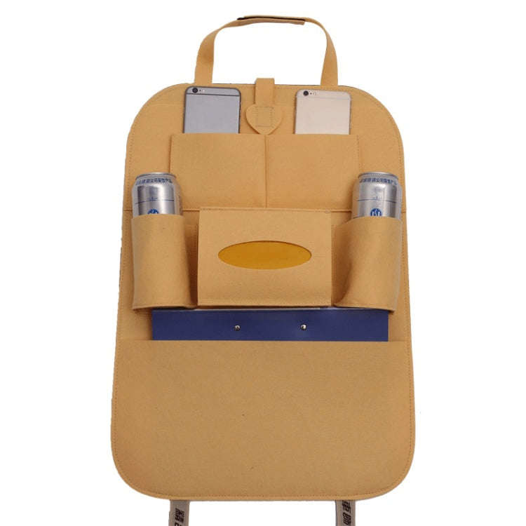 Car Multifunctional Seat Back Storage Hanging Bag, Size: 40x56cm(Cream Color)