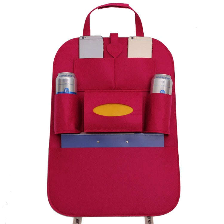 Car Multifunctional Seat Back Storage Hanging Bag, Size: 40x56cm(Rose Red)