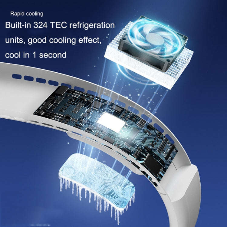 F63 Semiconductor Cooling Hanging Neck Fan USB Silent Outdoor Mini Fan(Blue)