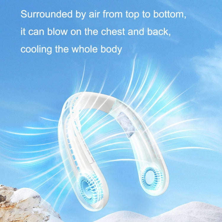 F63 Semiconductor Cooling Hanging Neck Fan USB Silent Outdoor Mini Fan(Blue)