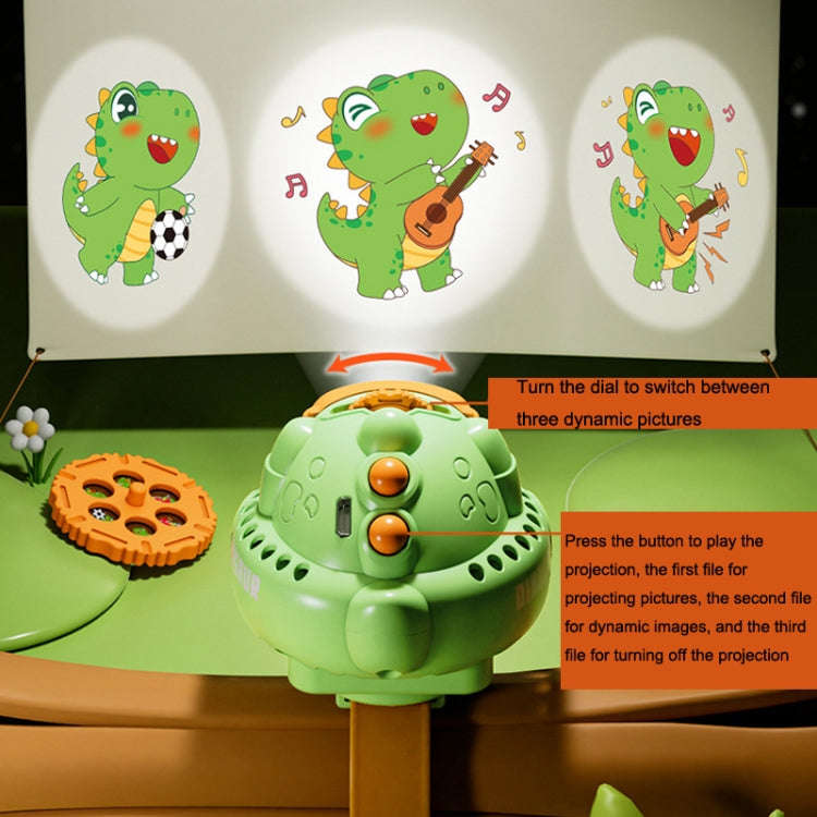 Cartoon Dinosaur Watch Fan Projection USB Student Wrist Leafless Mini Fan(Yellow)
