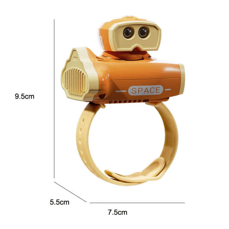 Children Spaceship Cartoon Watch Fan Projection USB Portable Bladeless Wrist Fan(Blue)