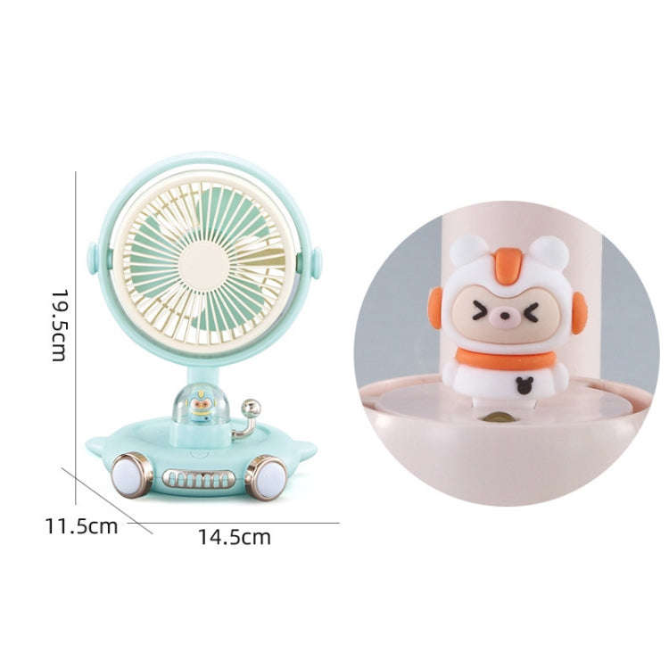 Household Cute Pet Fan USB Desktop Night Light Fan(Blue)
