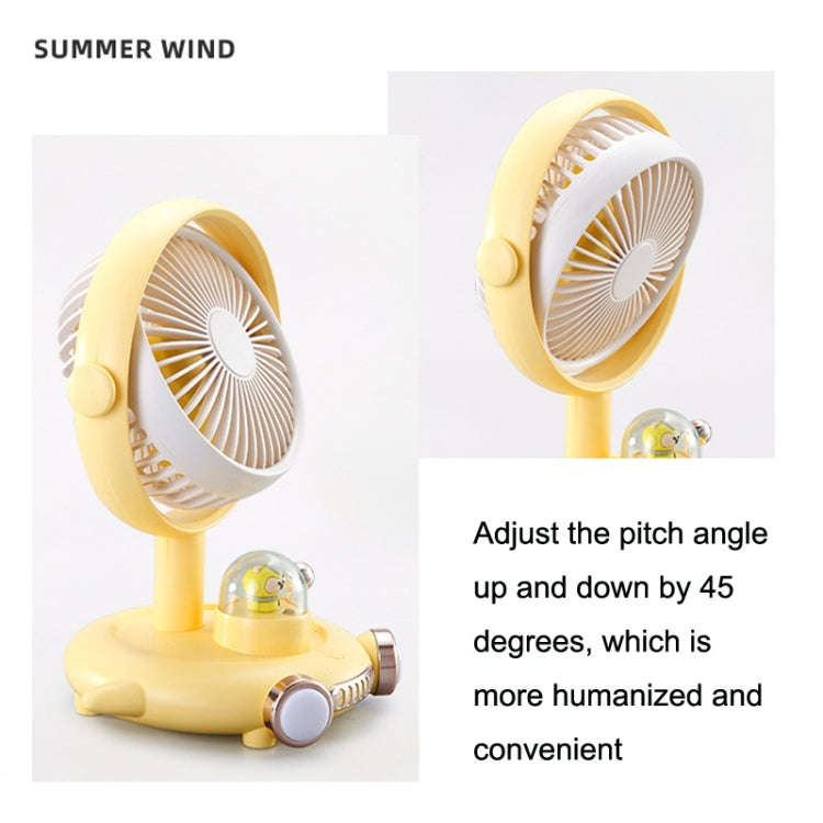 Household Cute Pet Fan USB Desktop Night Light Fan(Apricot)