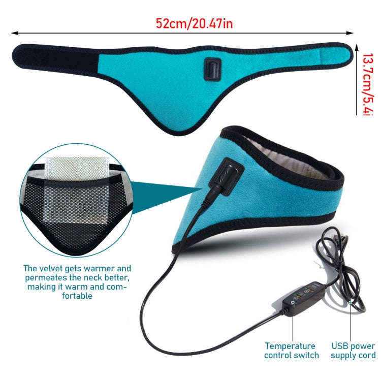 USB Electric Heating Neck Protector Graphene Neck Pain Relief Tool(Rose Red)