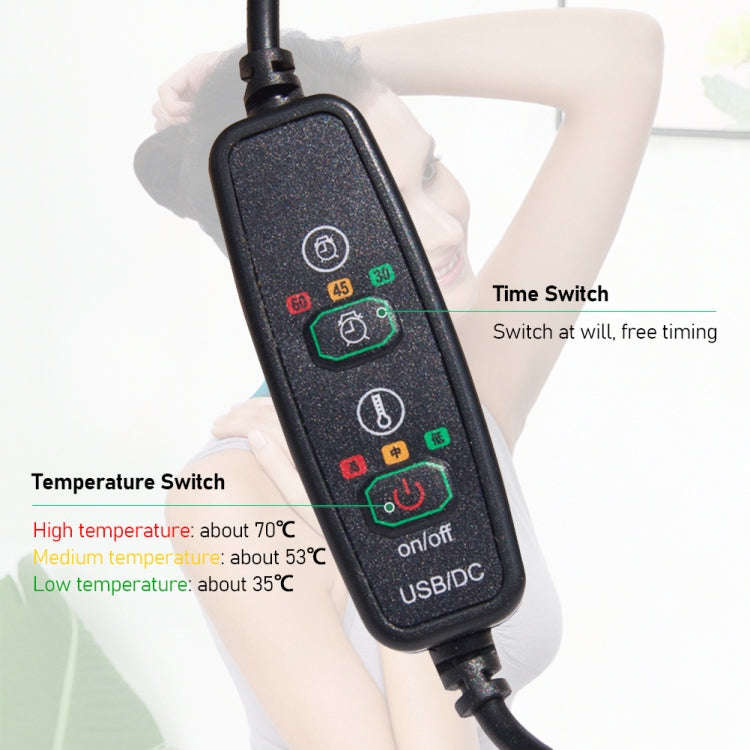 USB Electric Heating Neck Protector Graphene Neck Pain Relief Tool(Rose Red)