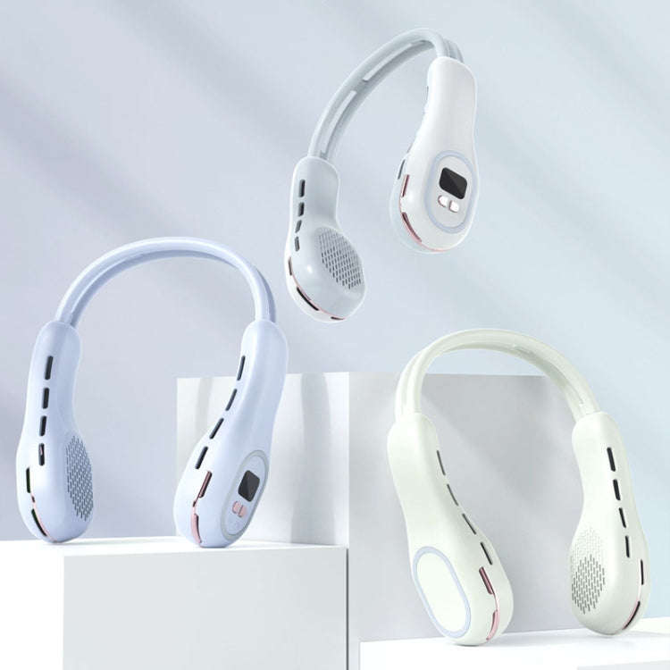 S57 Outdoor Sports RGB Hanging Neck Fan Folding Portable Mini Bladeless USB Fan(Element White)